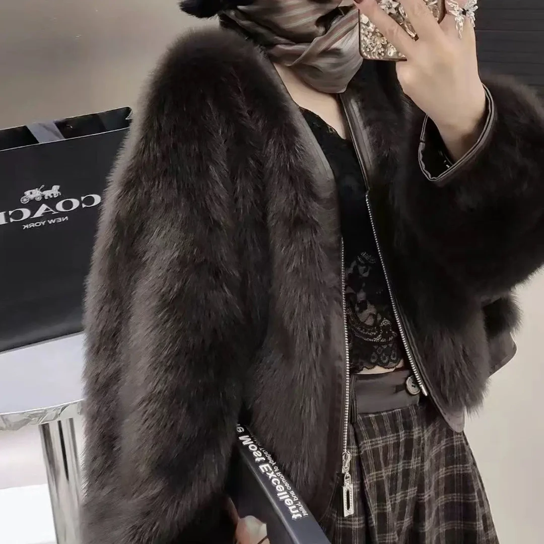 （150-200）冬季新款小香貂绒短款外套女加厚保暖上衣