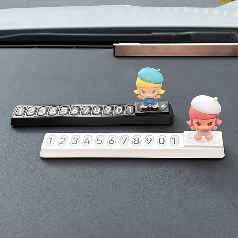 临时停车号码牌可隐藏2025新款泡泡玛特可爱卡通挪车电话牌停车牌