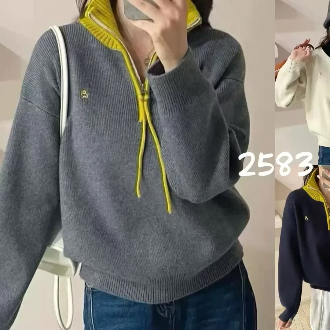 秋冬新款半拉链针织衫