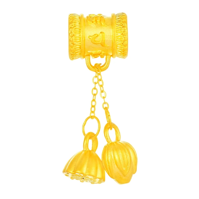 足金999六字真言 两世欢转运珠0.74（±0.02）克 【赠合金链】