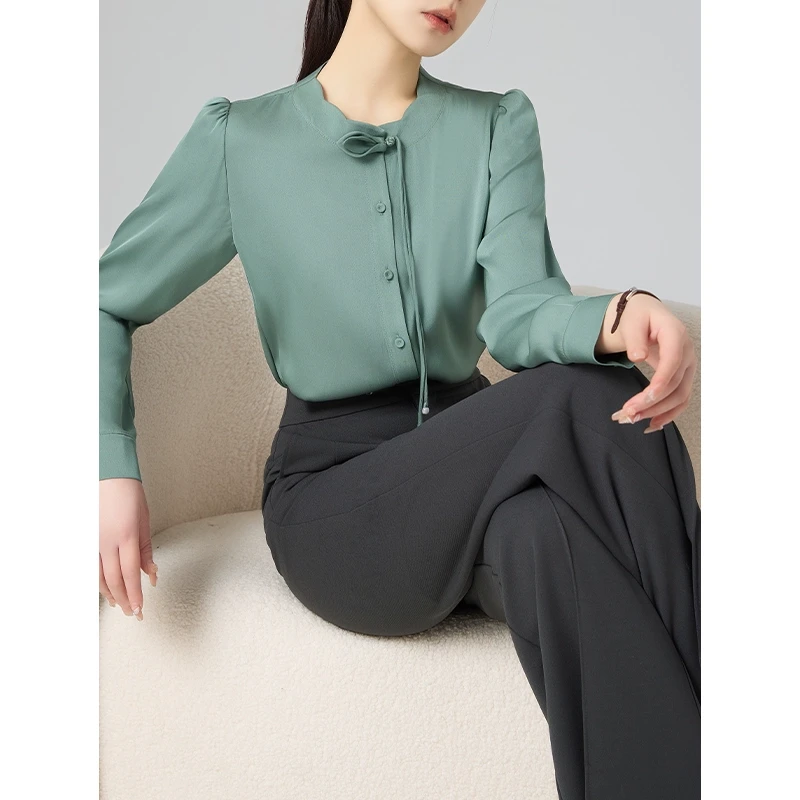 老敏哥【琉光花宴】轻国风100真丝花瓣领高级感优雅上衣 S01316702