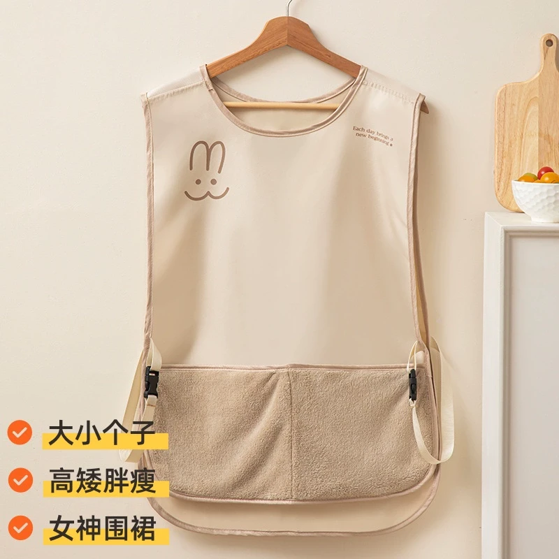 居家家小个子家用厨房围腰背带围裙帆布耐磨罩衣上班工作服男女服