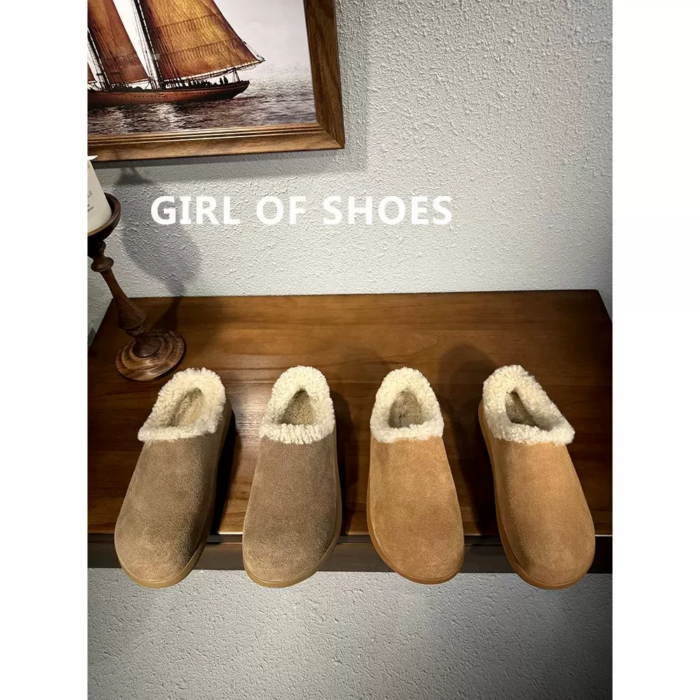 10.28新品/2024冬新博肯鞋皮毛一体翻毛加厚保暖小土豆雪地靴女