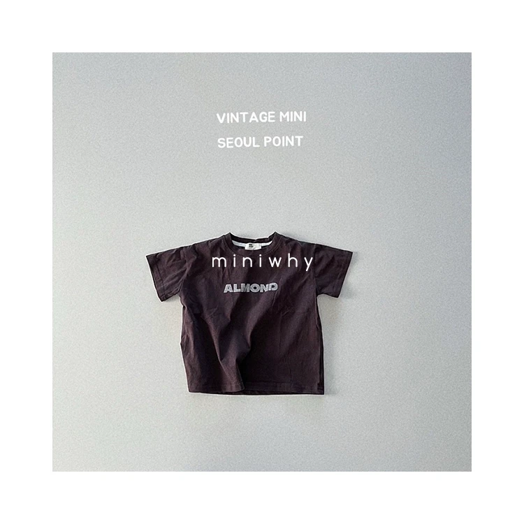 miniwhy韩国童装代购"小字母短袖T 软乎乎hao百搭新minipoint25春