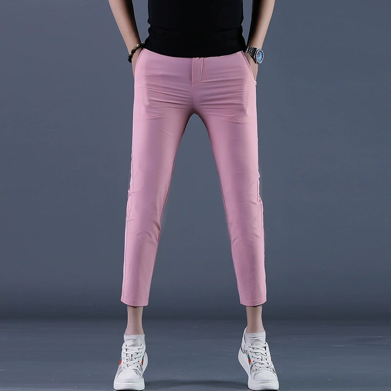 春夏季高端西裤男士潮流百搭薄款商务休闲裤韩版修身透气九分裤男