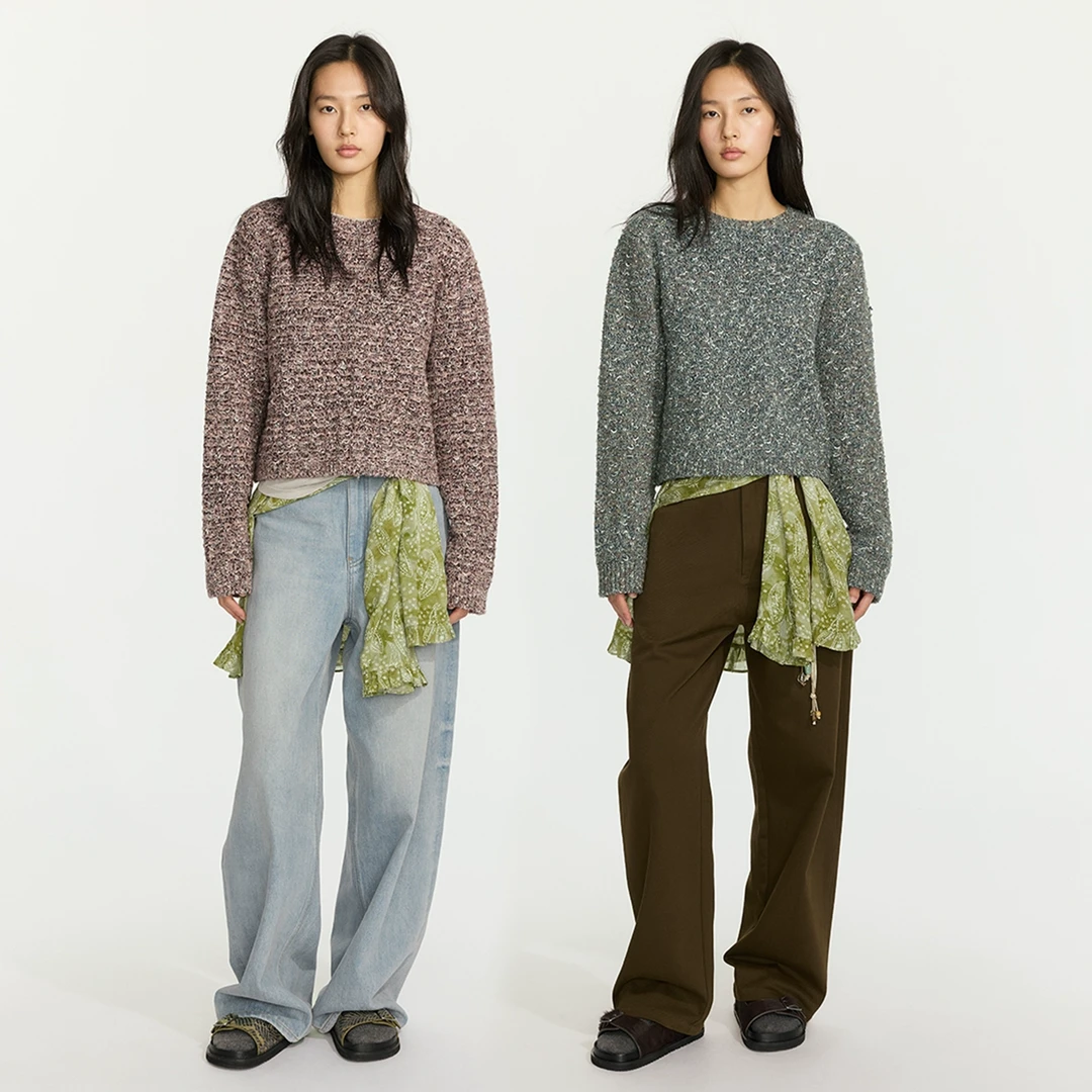 sagestudio 仿粗花呢花式套头毛衫