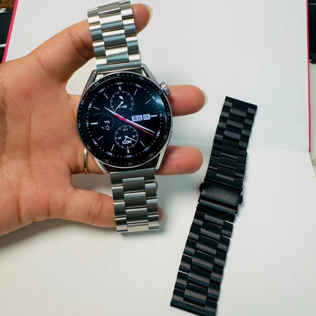 诺瑶适用华为gt3表带gt3pro表带gt2钢带gt3pro保时捷watch3精钢带