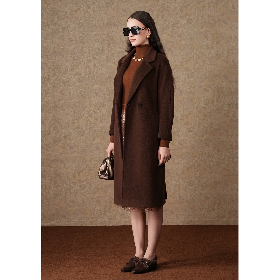 【2024冬款首降】Gowani乔万尼100%绵羊毛毛呢外套大衣EM4A585