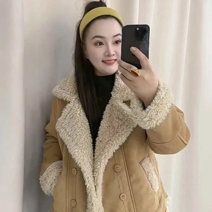 冬季保暖皮毛一体外套