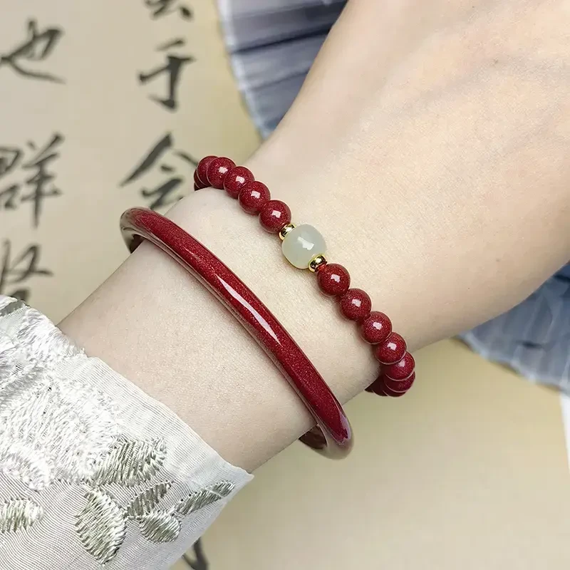 红色手链女本命年招财朱砂手串好运安礼物闺蜜