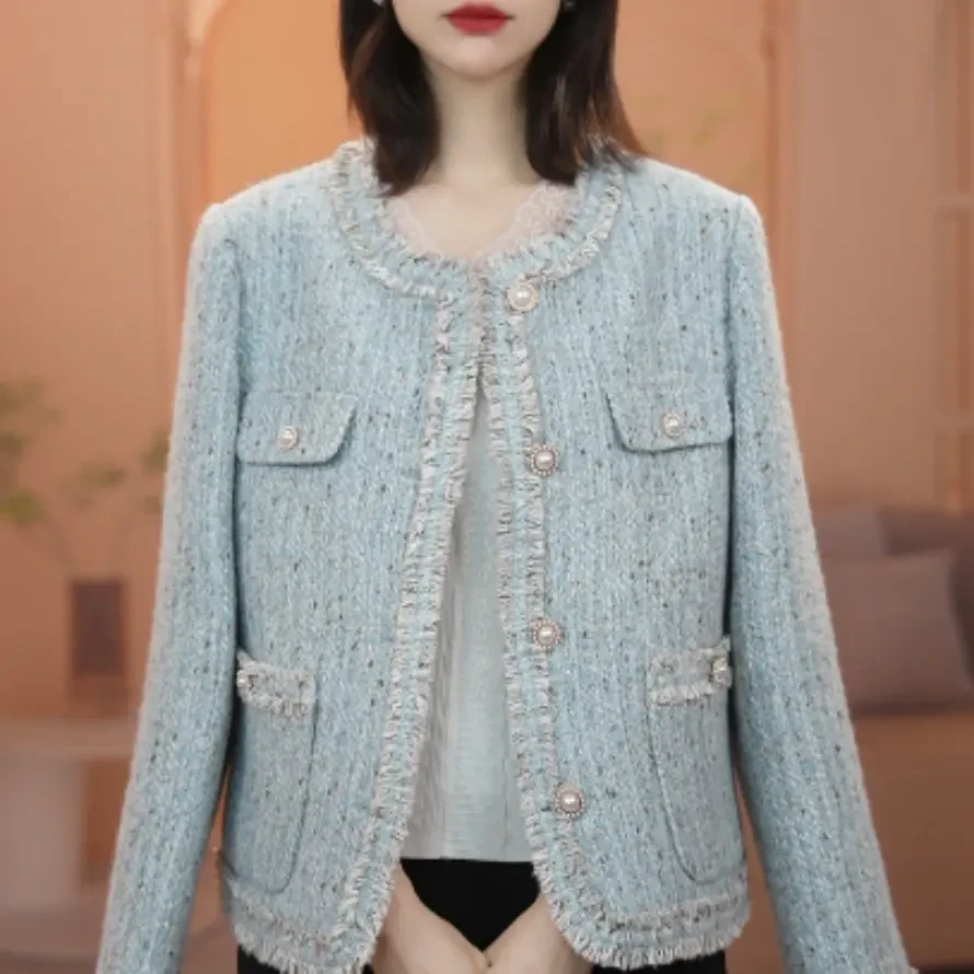 法式小香风外套女2025年早春新款短外套百搭时尚小个子中老年上衣