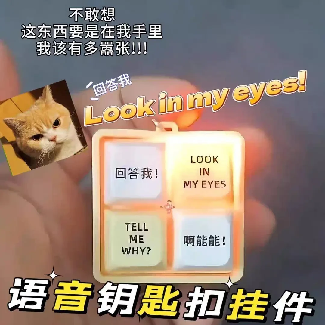 【现货】回答我look at my eyes tell me why热梗发音发光钥匙扣
