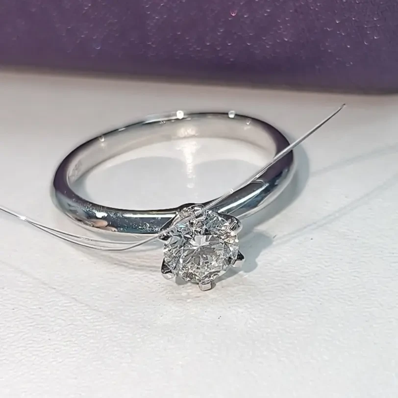 (GIA)铂金PT950六爪60分钻石戒指镶嵌时尚女士满钻奢华