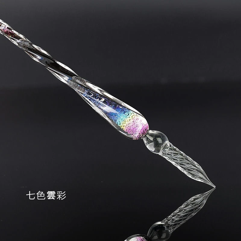 【玛卡】星座玻璃笔蘸水笔网红钢笔星空亮闪星空水晶笔套装