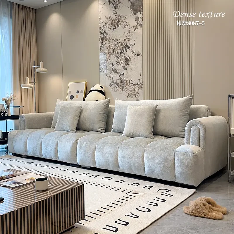 现代简约客厅沙发网红高颜值泡芙沙发奶油风轻奢风家用落地沙发