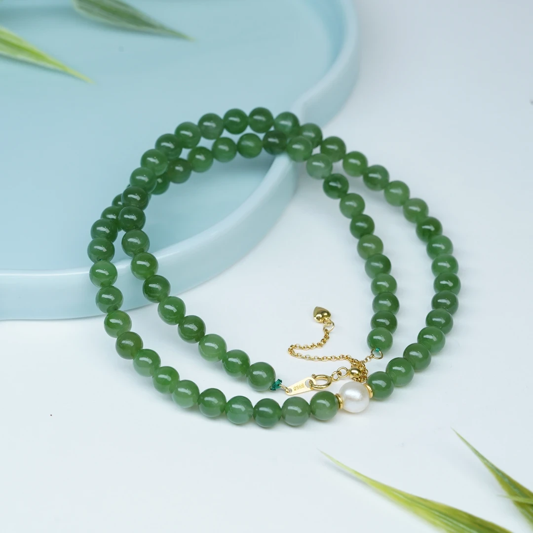 【小北好物】和田玉珠链2QH55X112【多样性发一件】约6mm