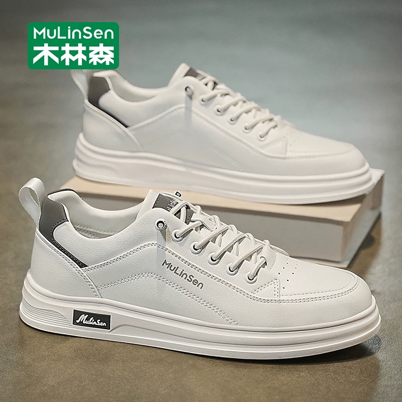 木林森男士休闲鞋2025新款工作板鞋男鞋春秋百搭青年运动厚底潮鞋