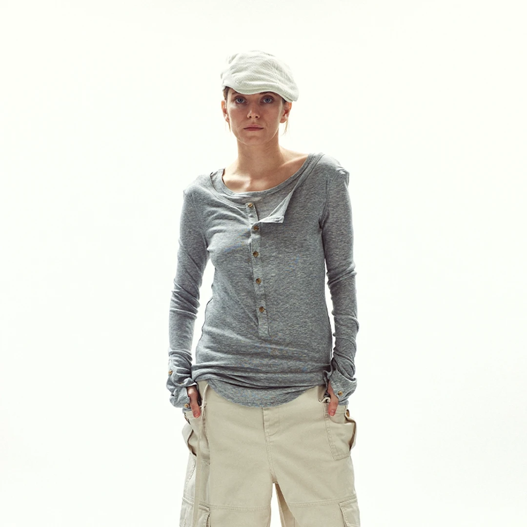 REFOUND TEN设计师品牌双层圆领长袖DSC买手店BY5R15012