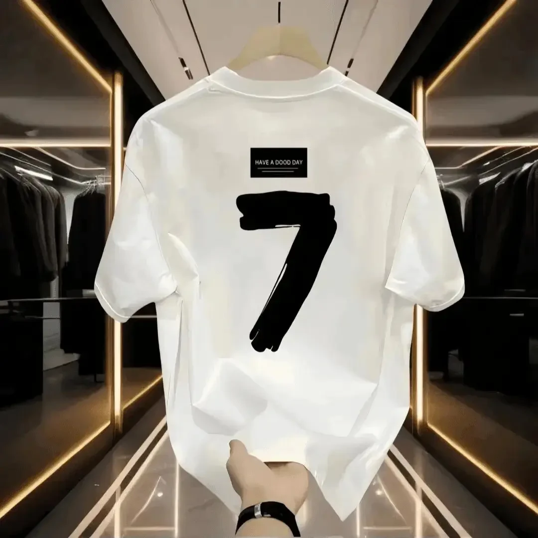 美式痞帅重磅短袖T恤青年男女百搭款印花ins潮牌街头休闲圆领上衣