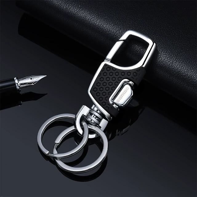 商务高档汽车钥匙扣男士简约大气情侣腰挂件女创意个性不锈钢圈环