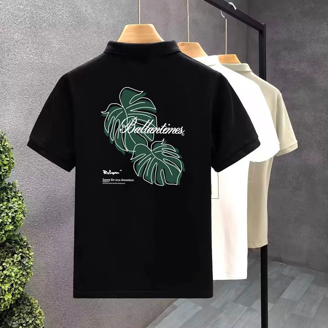 polo衫翻领短袖t恤男夏季日系港风半袖上衣服ins潮牌休闲带领T恤