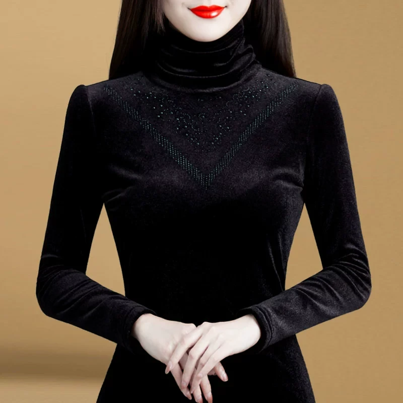 2861加绒高领打底衫女