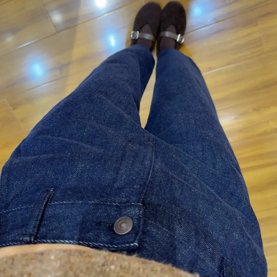 秋冬羊毛小弯刀牛仔裤（No退）