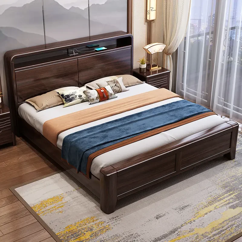 【床结构可选择】新中式紫金檀木实木床现代简约双人床加厚现代实木