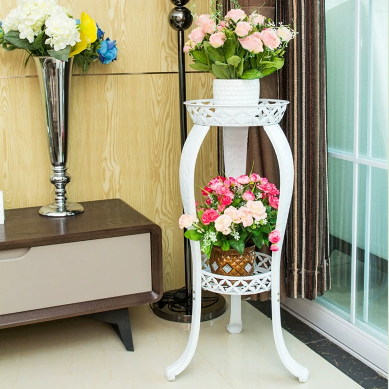 加厚落地式花架子花盆架吊兰欧式客厅花架绿萝铁艺室内阳台