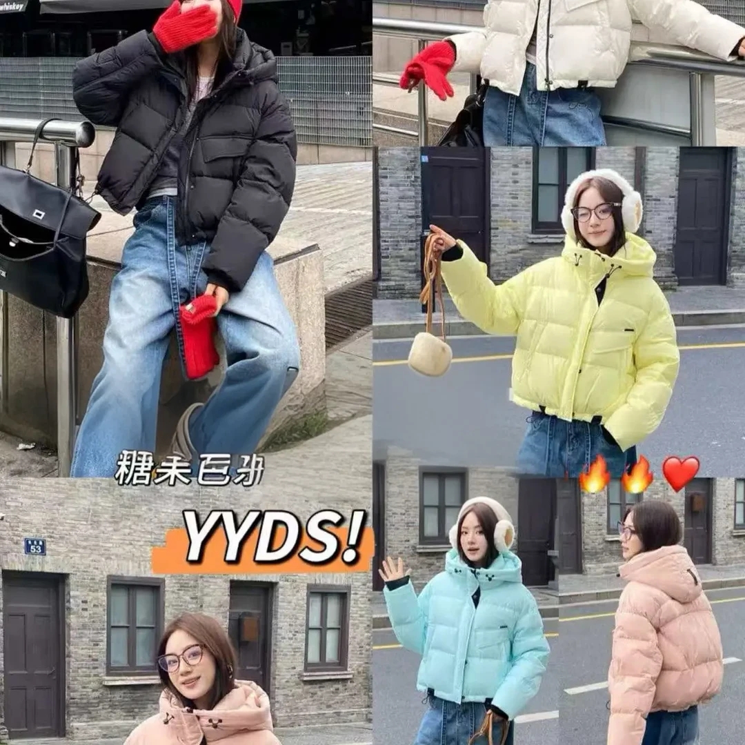 衣凡25892新休闲潮流连帽加厚保暖白鸭羽服