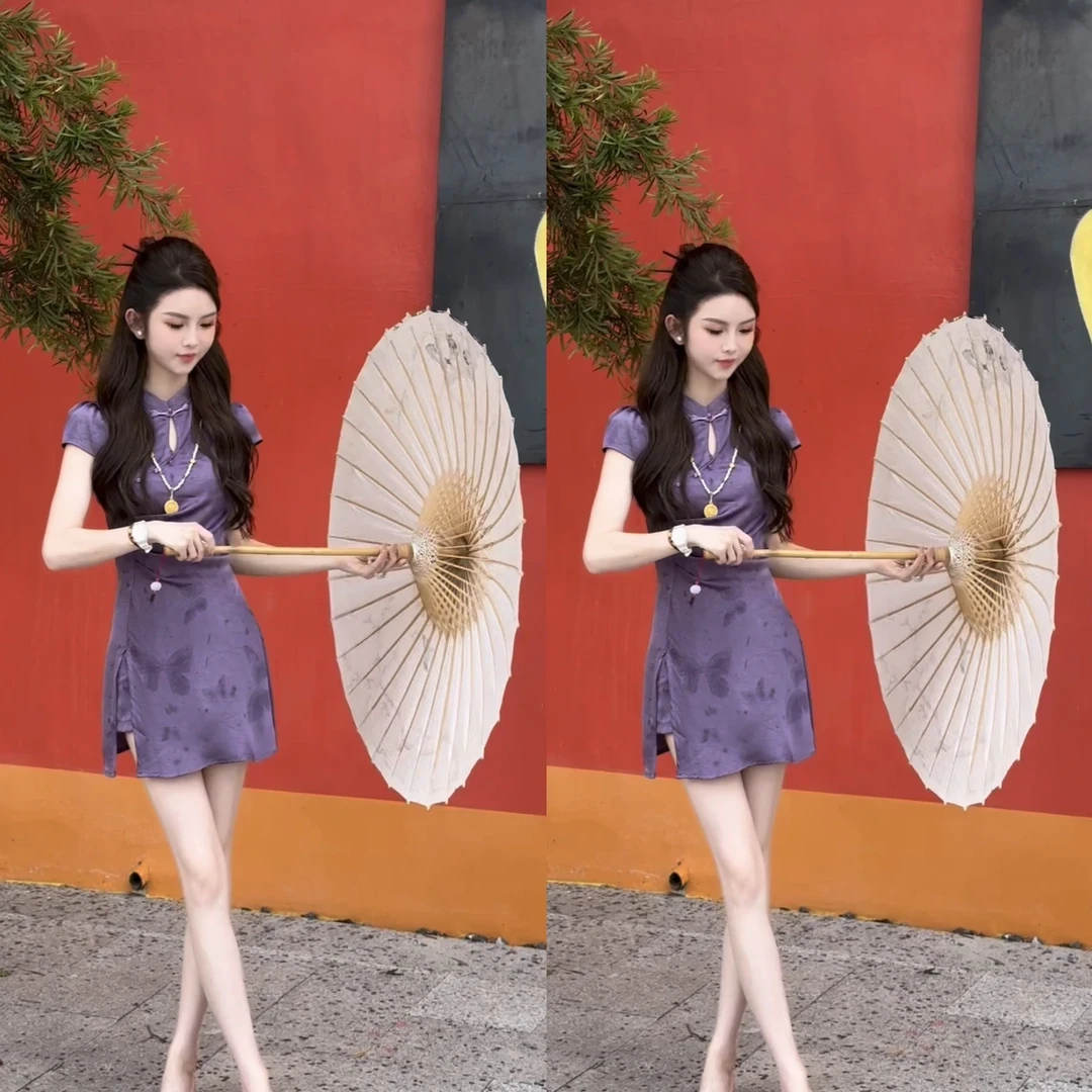 （浮生若梦）2025新款国风气质修身高级感温柔连衣裙套装