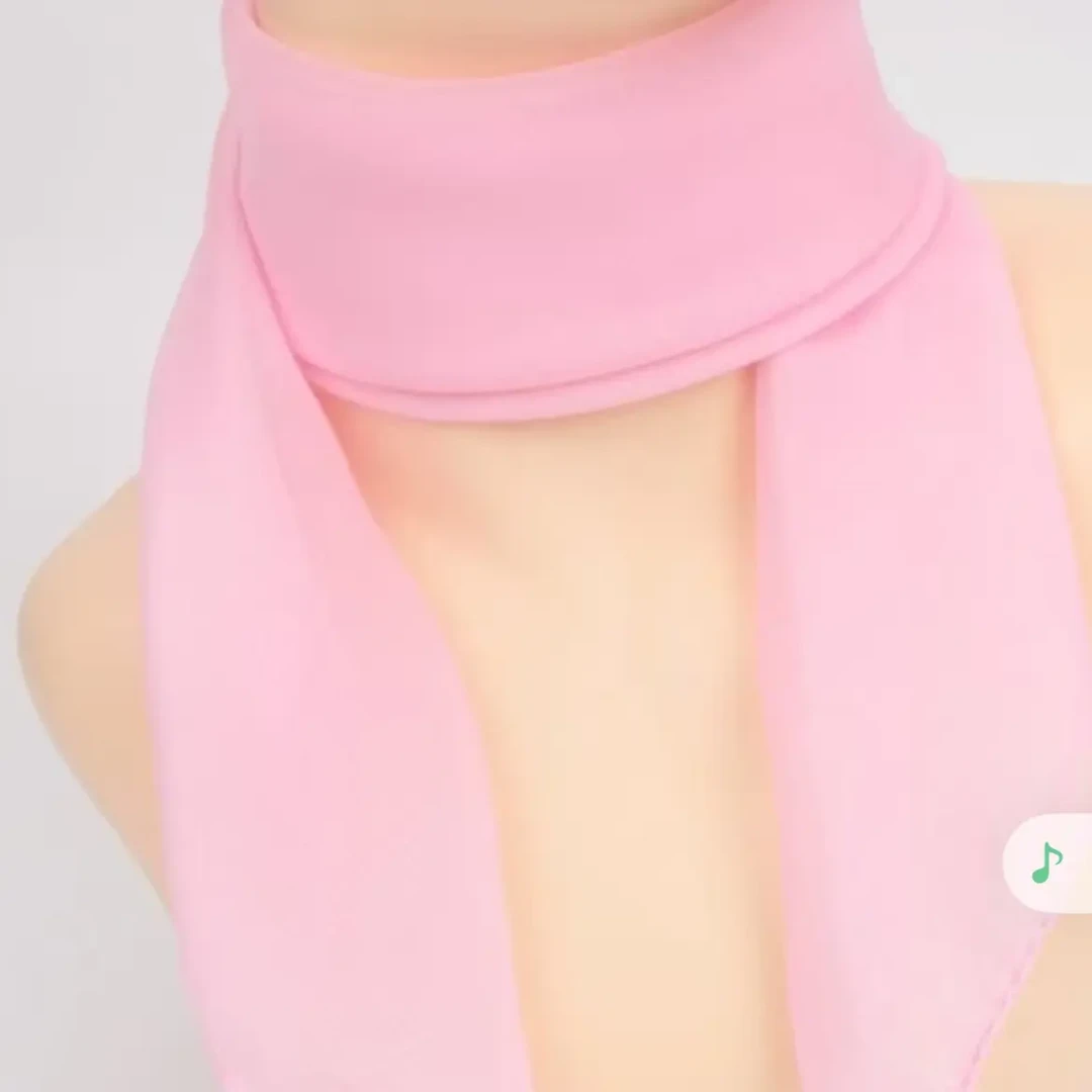 女士春秋纯色雪纺小方巾时尚百搭护颈防晒丝巾