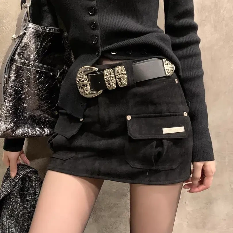 虞书欣同款CH美式百搭辣妹个性金属十字架镂空猫爪腰带iins风皮带