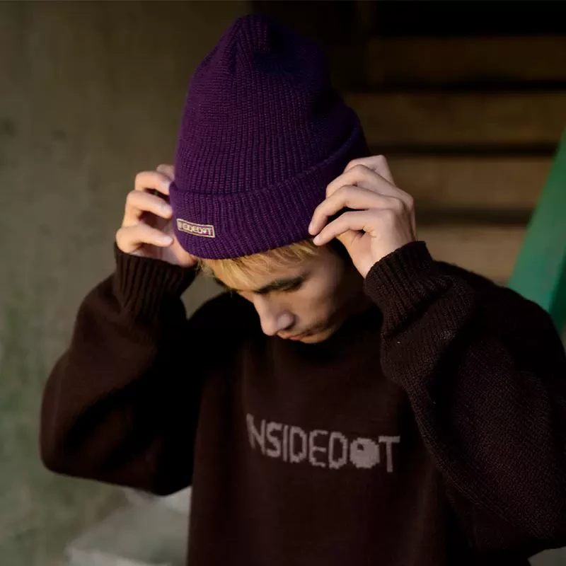 INSIDEDOT 经典系列周边章仔针织帽男女秋冬防寒保暖护耳毛线帽子