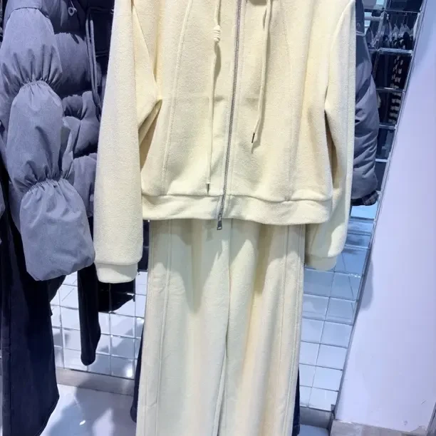 秋冬韩系连帽加厚加绒休闲舒适套装