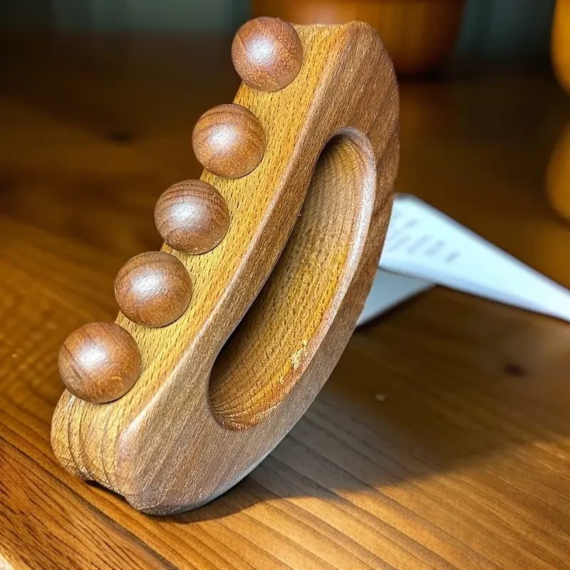 碳化榉木5珠带脉推板擀筋刮痧板家用小巧全身通用推背肩颈四肢