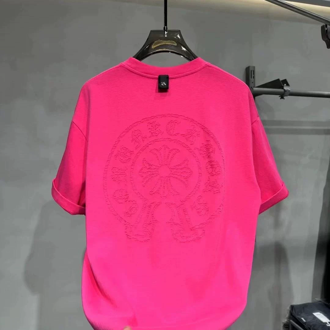 2025潮牌欧货重磅百搭时尚烧花工艺宽松短袖T恤高级感男圆领半袖