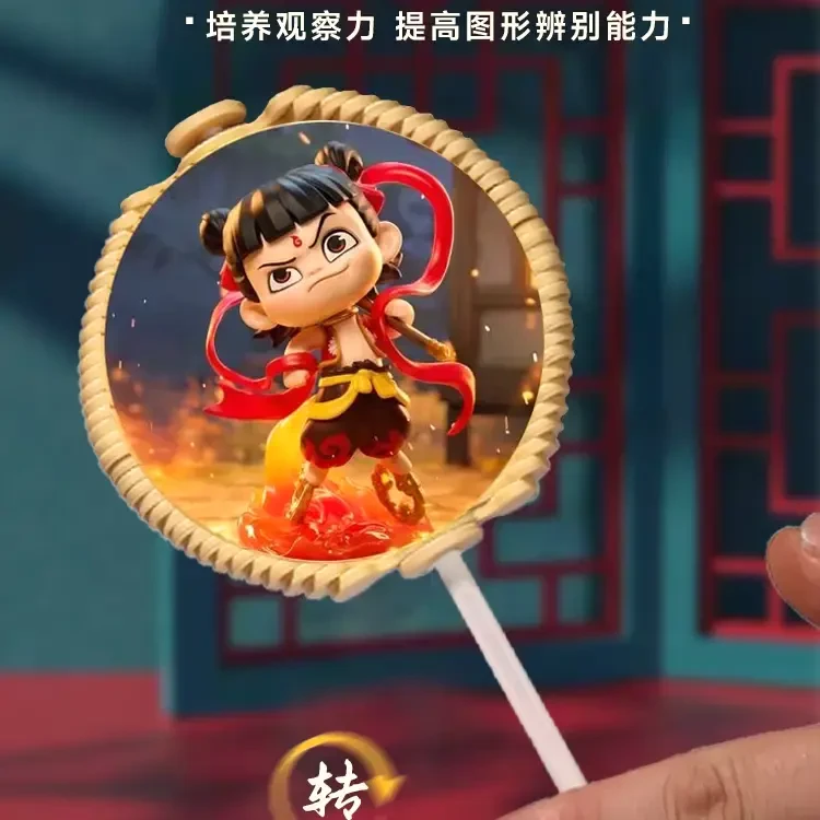 哪吒解压叠叠乐转转乐同款解压旋转棒棒糖脸谱哪吒旋转棒棒糖玩具