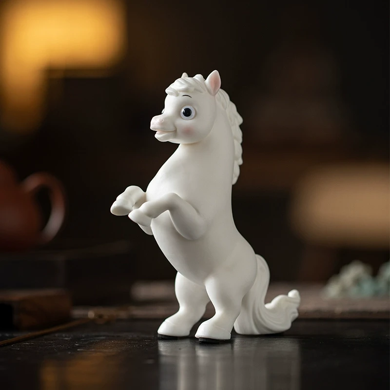 马到成功陶瓷小马茶宠摆件创意家居客厅装饰品可爱生肖吉祥物礼品