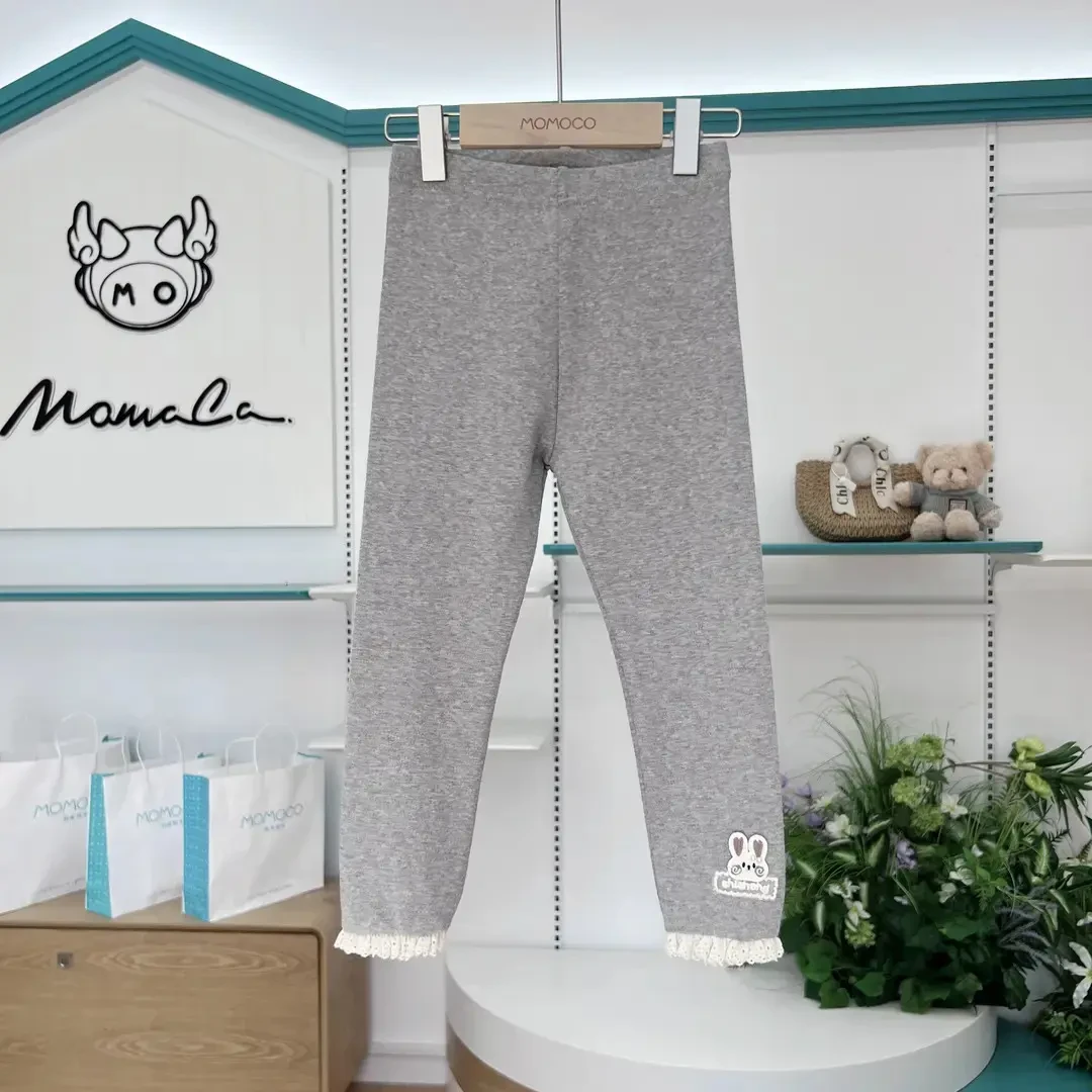 MOMOCO玛米玛卡女童秋季柔软甜美卡通兔子拼接打底裤77730360005