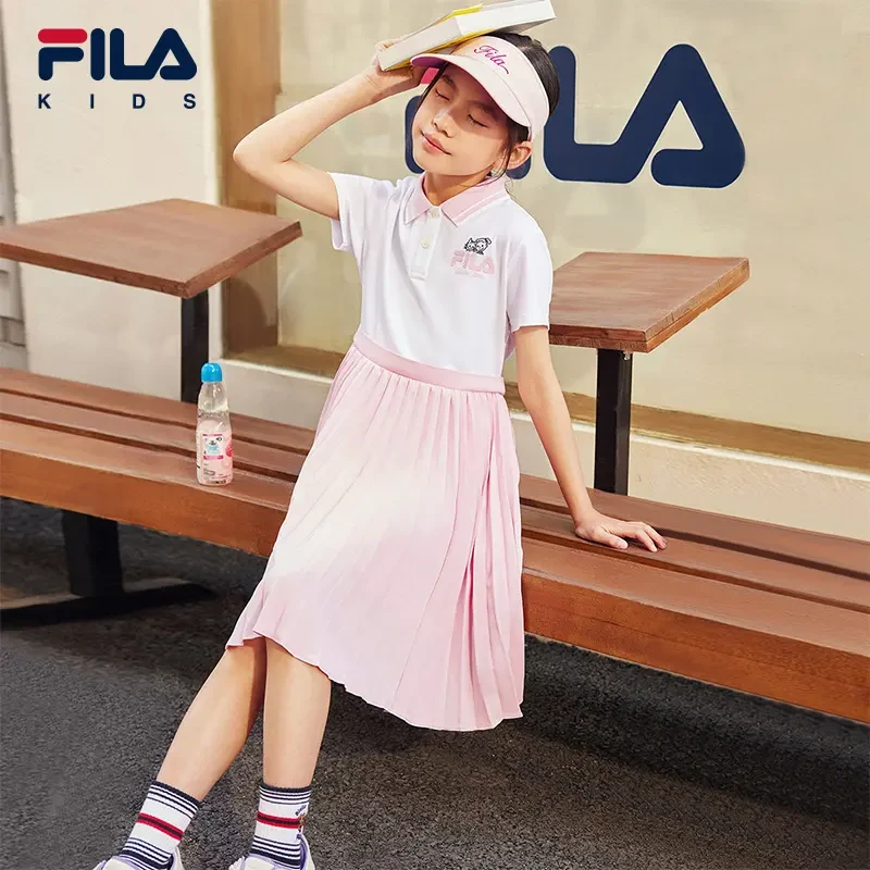 【斐乐儿童x原田治】2025夏季中大童女款联名针织连衣裙K12G524306