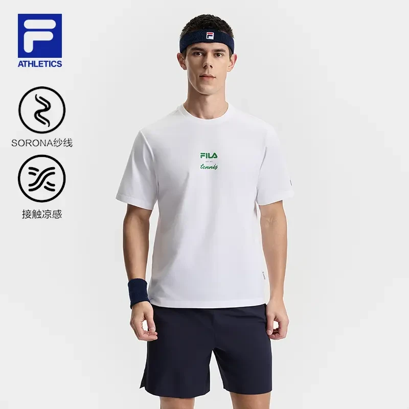 Fila/斐乐男士夏季凉感简约百搭亲肤舒适运动网球T恤A11M523119F