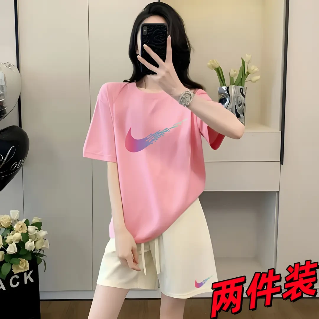 夏季套装情侣运动短裤两件ins短袖t恤男女可穿