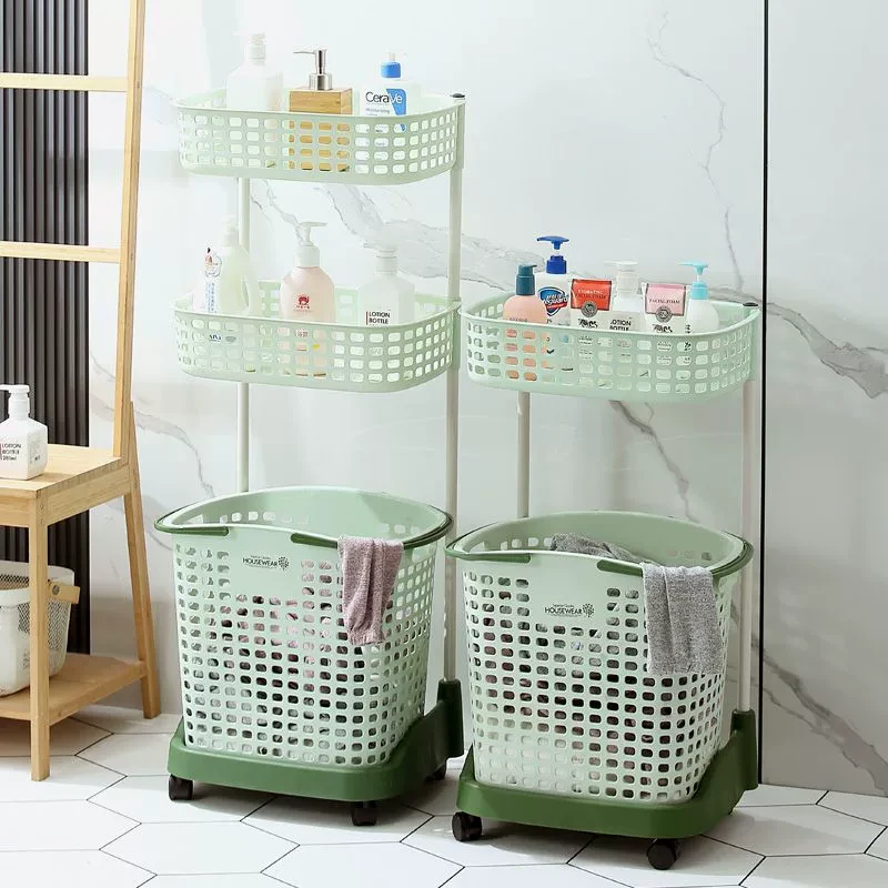 小麓班塑料洗衣篮收纳篮脏衣桶手提多层篮浴室脏衣篮多层置物架