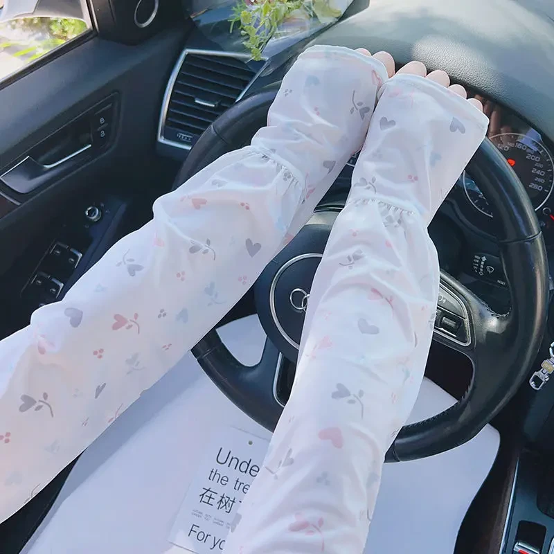 新款大码防晒袖套宽松冰袖女士夏季薄款遮阳护臂手套袖子冰丝袖套