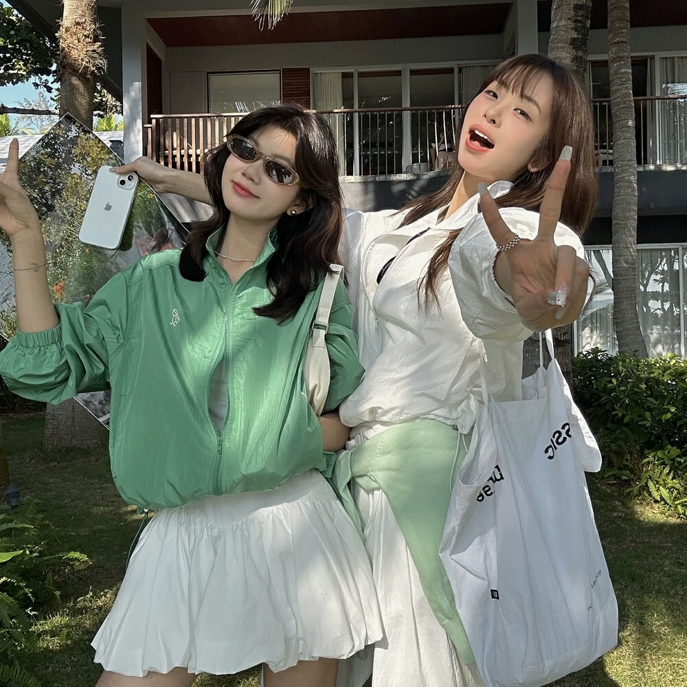 Cute Club 2025春夏新款甜美风简约刺绣防晒外套宽松休闲百搭上衣