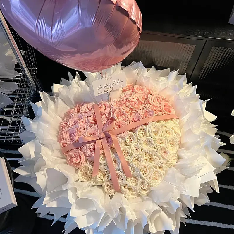 高级定制99粉玫瑰花束鲜花速递全国同城配送北京上海店女友生日礼