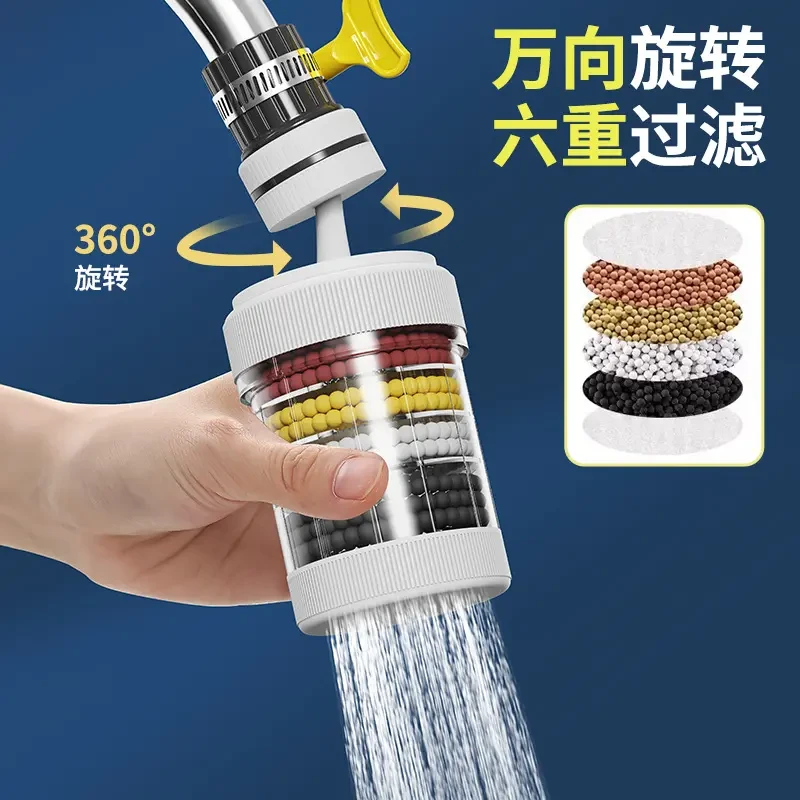 厨房水龙头过滤器家用净水器水龙头万向防溅水神器接头延伸旋转头