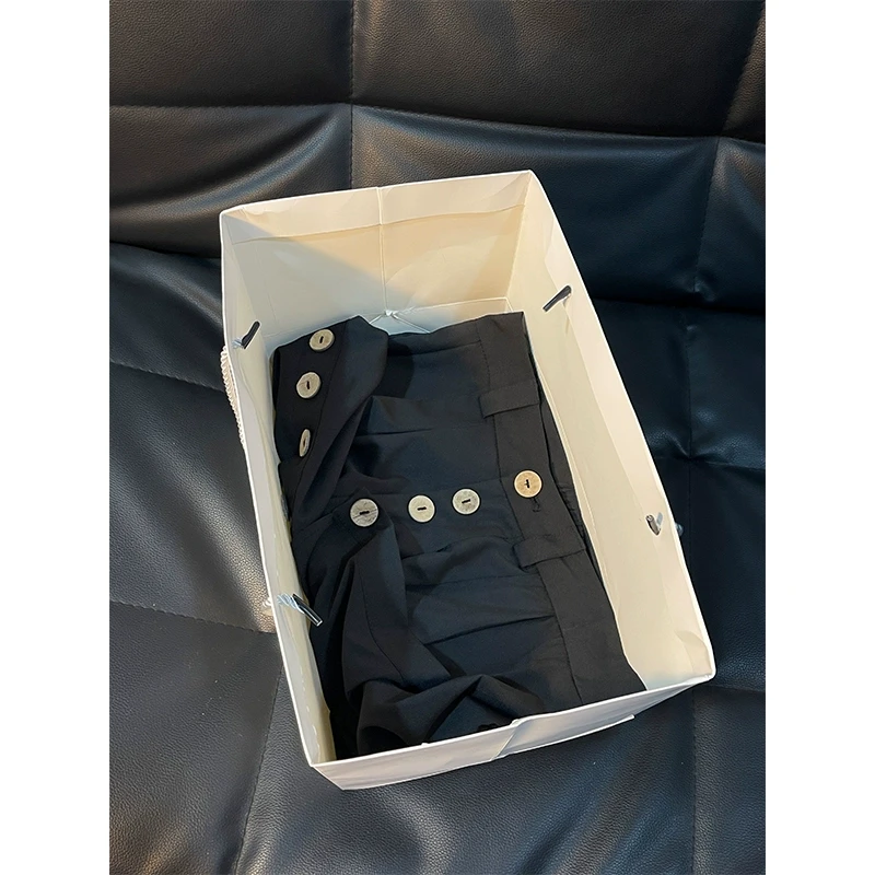 不规则拼接九分裤男士高级垂感西裤新中式国风多片式叠层阔腿裙裤