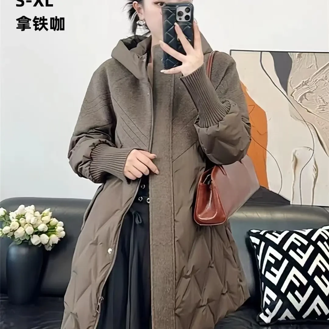 图片同款高端拼接羽绒服22218